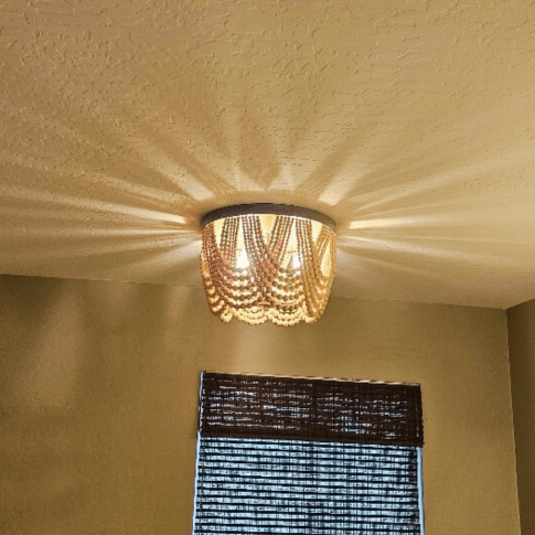 A new light fixture on the ceiling
