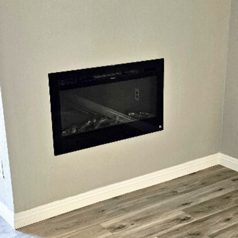 Newly installed electric fireplace