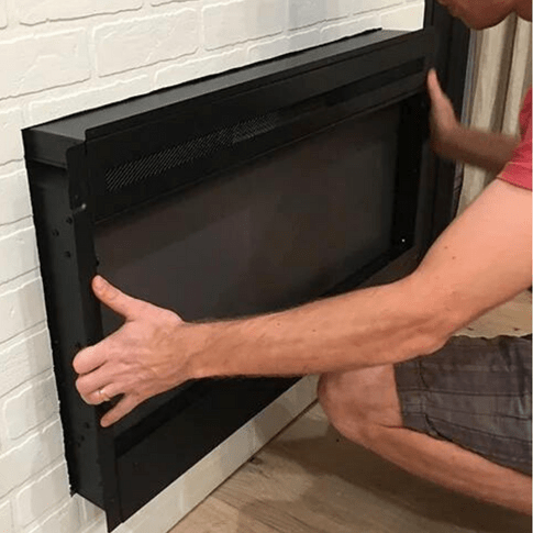 Installing an electric fireplace on the wall